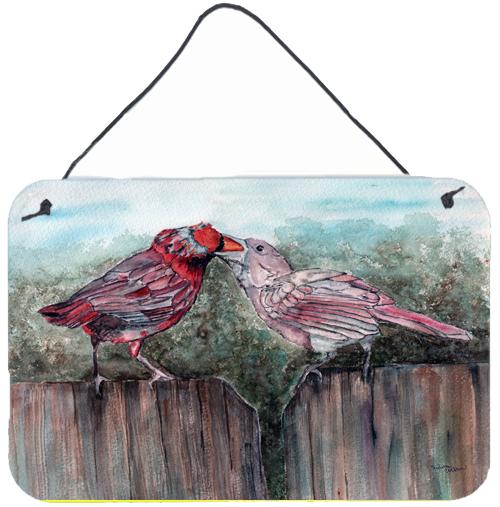 Red Bird Feeding Wall or Door Hanging Prints 8981DS812 by Caroline&#39;s Treasures