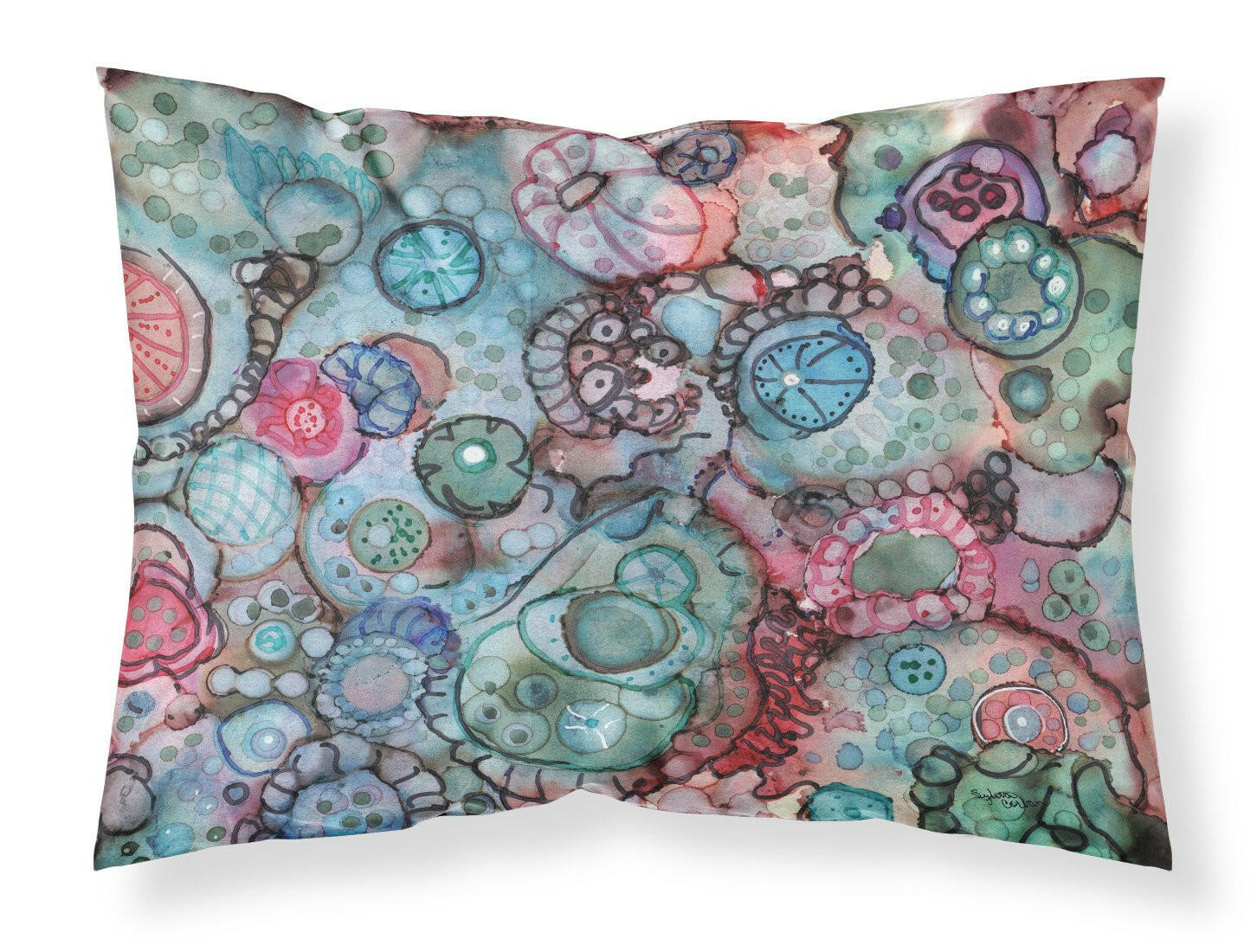 Abstract in Reds and Blues Fabric Standard Pillowcase 8982PILLOWCASE by Caroline's Treasures