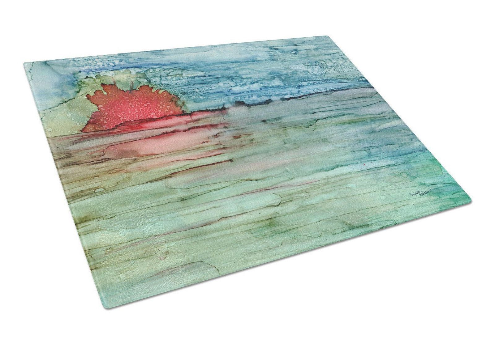 Abstract Sunset on the Water Glass Cutting Board Large 8984LCB by Caroline's Treasures