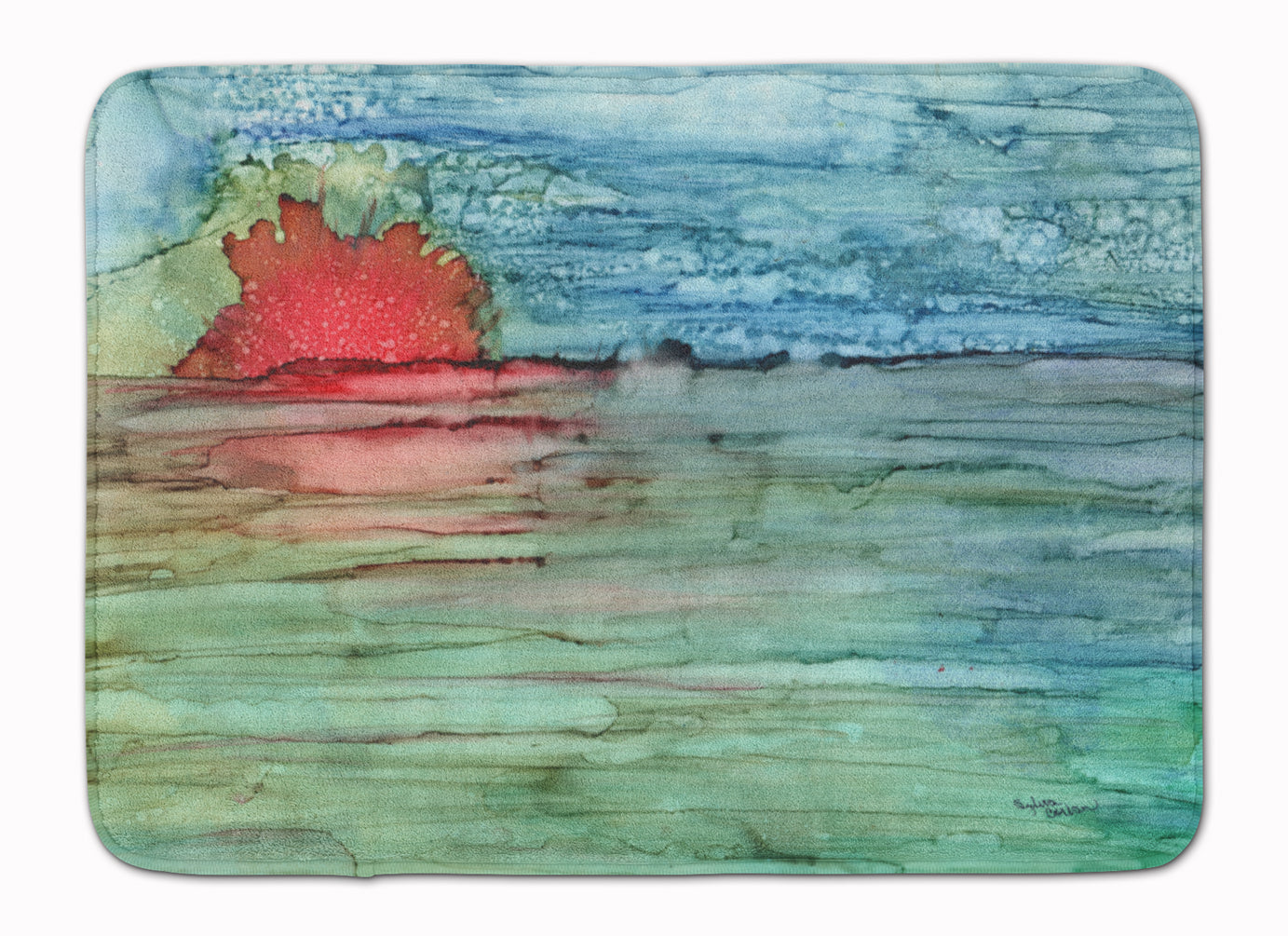 Abstract Sunset on the Water Machine Washable Memory Foam Mat 8984RUG - the-store.com