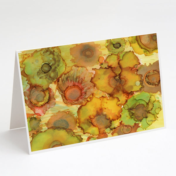 Buy this Abstract Flowers in Yellows and Oranges Greeting Cards and Envelopes Pack of 8