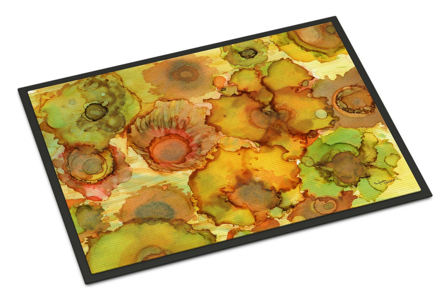 Abstract Flowers in Yellows and Oranges Indoor or Outdoor Mat 24x36 8986JMAT - the-store.com