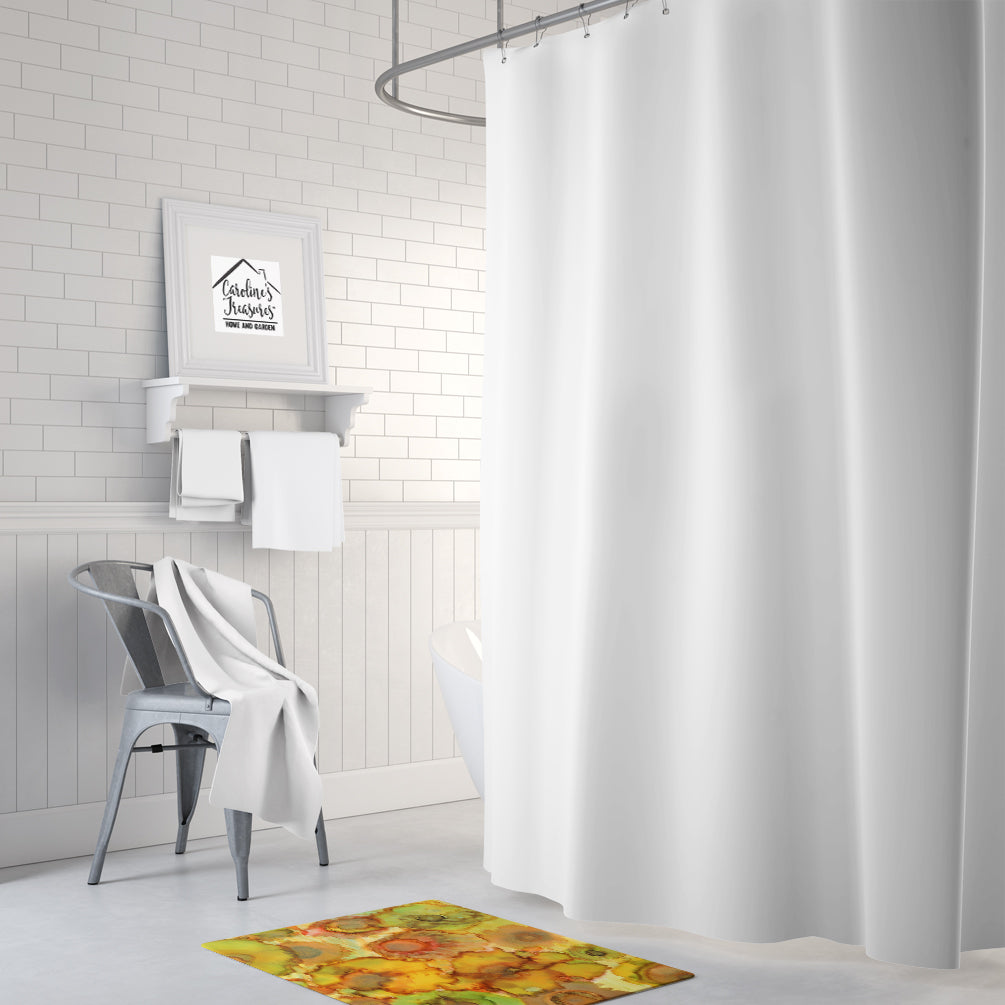 Caroline's Treasures Abstract Flowers in Yellows and Oranges Machine Washable Memory Foam Mat 8986RUG