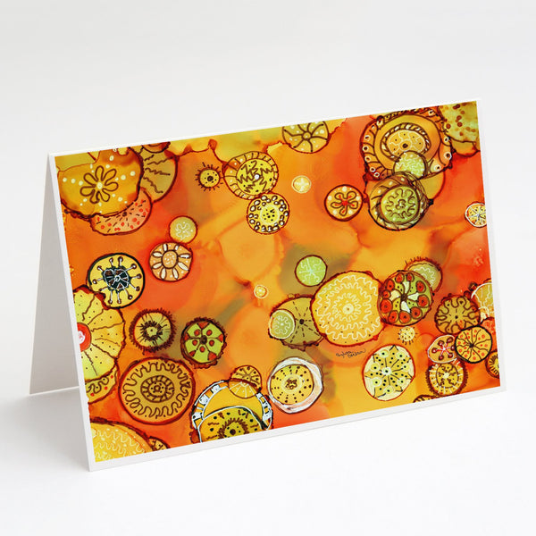 Buy this Abstract Flowers in Oranges and Yellows Greeting Cards and Envelopes Pack of 8