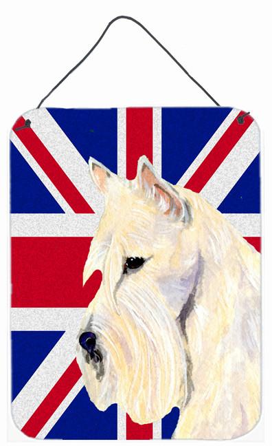 Scottish Terrier Wheaten with English Union Jack British Flag Wall or Door Hanging Prints SS4972DS1216 by Caroline's Treasures