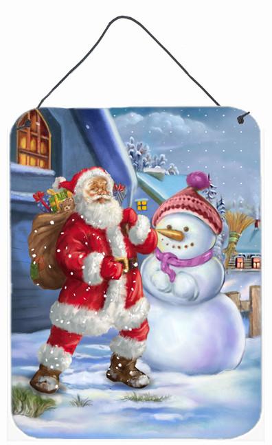 Christmas Santa Claus and Snowman Wall or Door Hanging Prints APH6200DS1216 by Caroline&#39;s Treasures