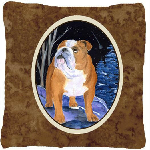 Starry Night English Bulldog Decorative   Canvas Fabric Pillow by Caroline&#39;s Treasures