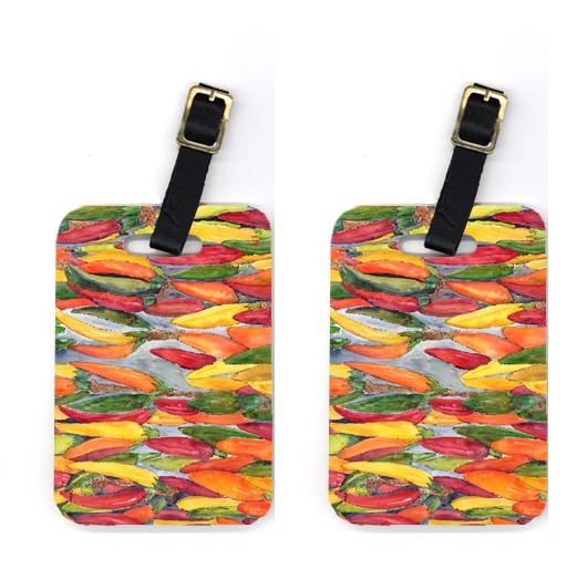 Pair of Hot Peppers Luggage Tags by Caroline&#39;s Treasures