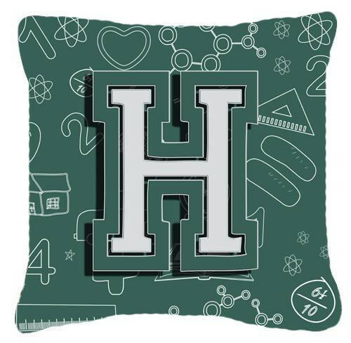 Letter H Back to School Initial Canvas Fabric Decorative Pillow CJ2010-HPW1414 by Caroline&#39;s Treasures