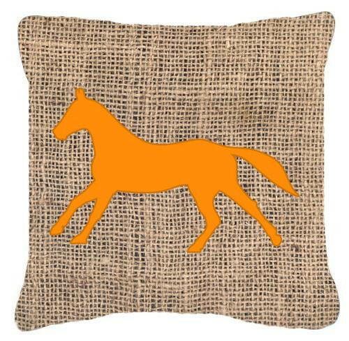 Horse Burlap and Orange   Canvas Fabric Decorative Pillow BB1003 - the-store.com