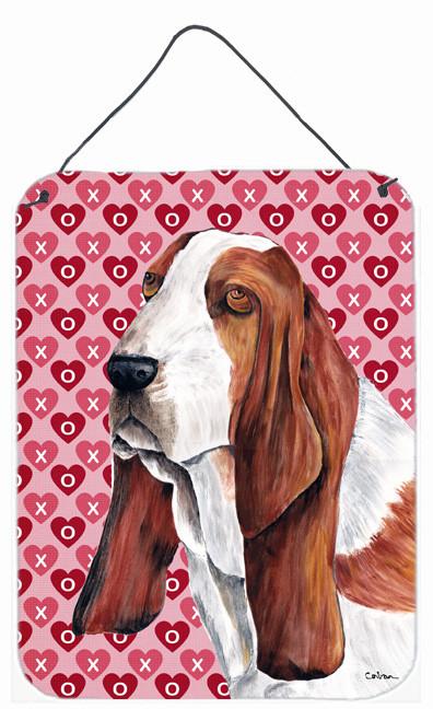Basset Hound Hearts Love and Valentine's Day Wall or Door Hanging Prints by Caroline's Treasures