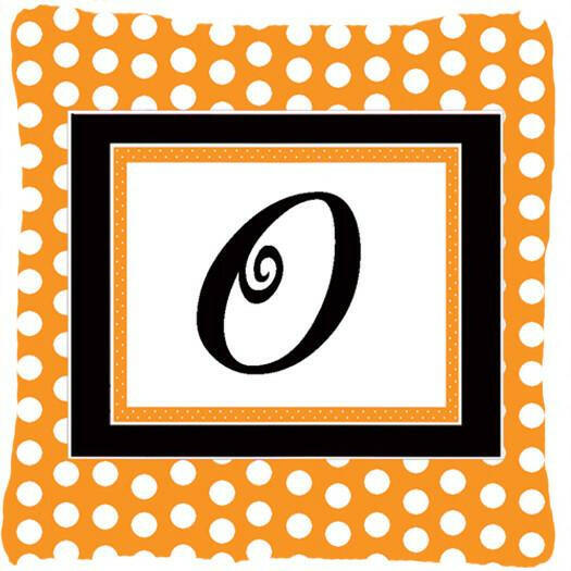 Monogram Initial O Orange Polkadots Decorative   Canvas Fabric Pillow CJ1033 - the-store.com