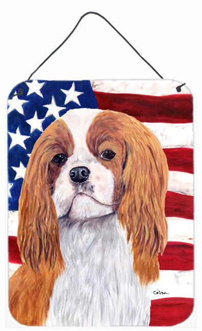 USA American Flag with Cavalier Spaniel Wall or Door Hanging Prints by Caroline's Treasures