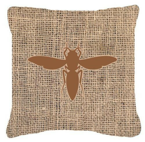 Yellow Jacket Burlap and Brown   Canvas Fabric Decorative Pillow BB1053 - the-store.com