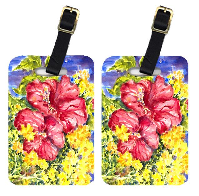 Pair of 2 Flower - Hibiscus Luggage Tags by Caroline&#39;s Treasures