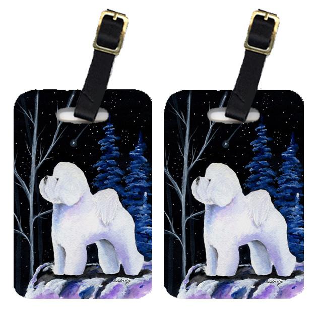 Starry Night Bichon Frise Luggage Tags Pair of 2 by Caroline&#39;s Treasures
