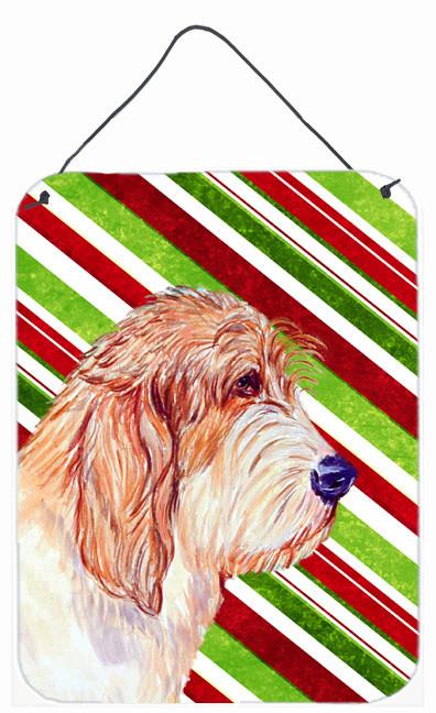 Petit Basset Griffon Vendeen Candy Cane Christmas Wall or Door Hanging Prints by Caroline&#39;s Treasures