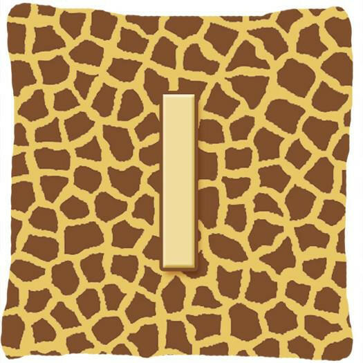 Monogram Initial I Giraffe Decorative   Canvas Fabric Pillow CJ1025 - the-store.com