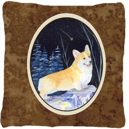 Starry Night Corgi Decorative   Canvas Fabric Pillow by Caroline's Treasures
