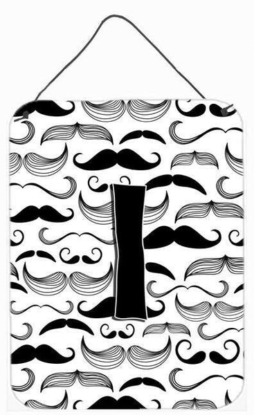 Letter I Moustache Initial Wall or Door Hanging Prints CJ2009-IDS1216 by Caroline's Treasures