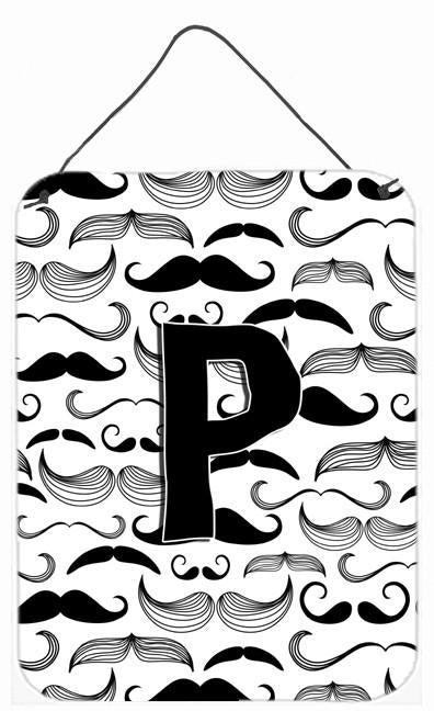 Letter P Moustache Initial Wall or Door Hanging Prints CJ2009-PDS1216 by Caroline&#39;s Treasures