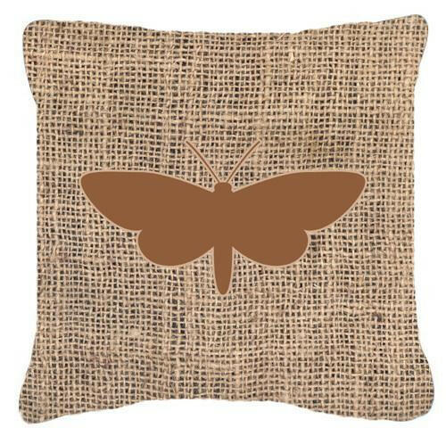 Moth Burlap and Brown   Canvas Fabric Decorative Pillow BB1059 - the-store.com
