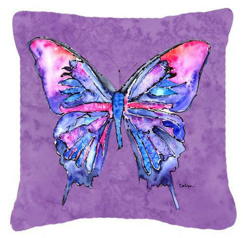 Butterfly on Purple   Canvas Fabric Decorative Pillow - the-store.com