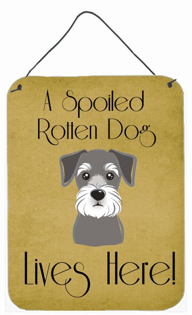 Schnauzer Spoiled Dog Lives Here Wall or Door Hanging Prints BB1454DS1216 by Caroline&#39;s Treasures