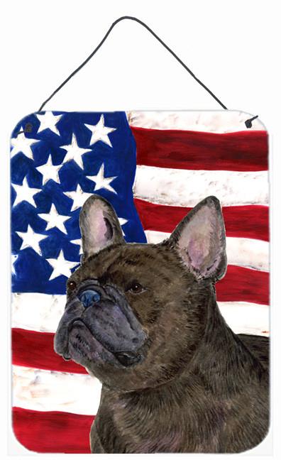 USA American Flag with French Bulldog Wall or Door Hanging Prints by Caroline&#39;s Treasures