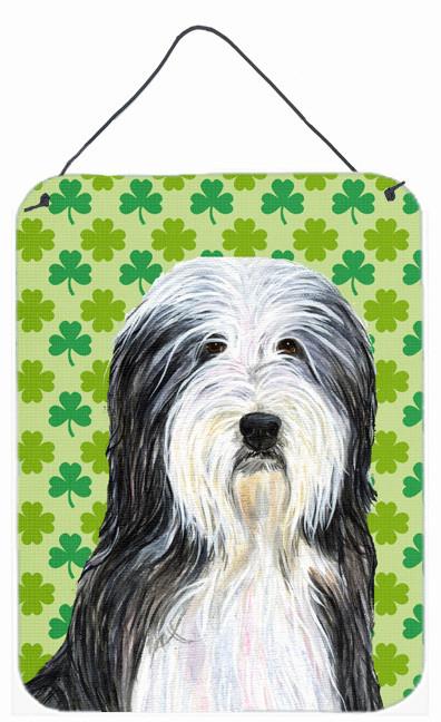Bearded Collie St. Patrick&#39;s Day Shamrock Portrait Wall or Door Hanging Prints by Caroline&#39;s Treasures