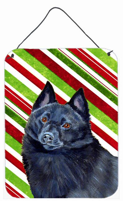 Schipperke Candy Cane Holiday Christmas Wall or Door Hanging Prints by Caroline&#39;s Treasures
