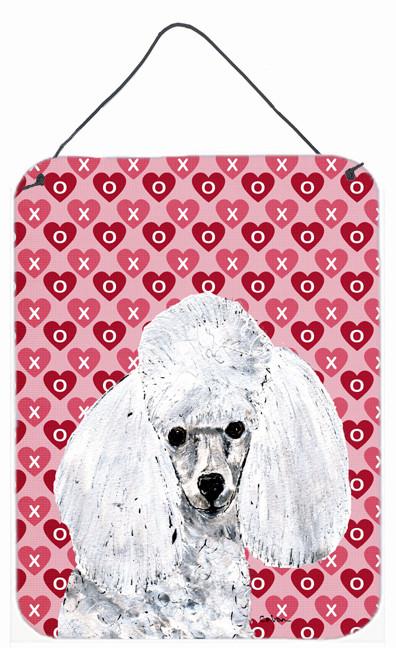 White Toy Poodle Hearts and Love Wall or Door Hanging Prints SC9701DS1216 by Caroline's Treasures