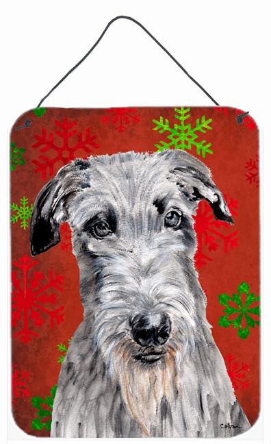 Scottish Deerhound Red Snowflakes Holiday Wall or Door Hanging Prints SC9754DS1216 by Caroline's Treasures