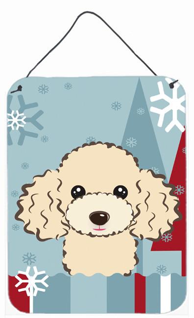 Winter Holiday Buff Poodle Wall or Door Hanging Prints BB1754DS1216 by Caroline&#39;s Treasures