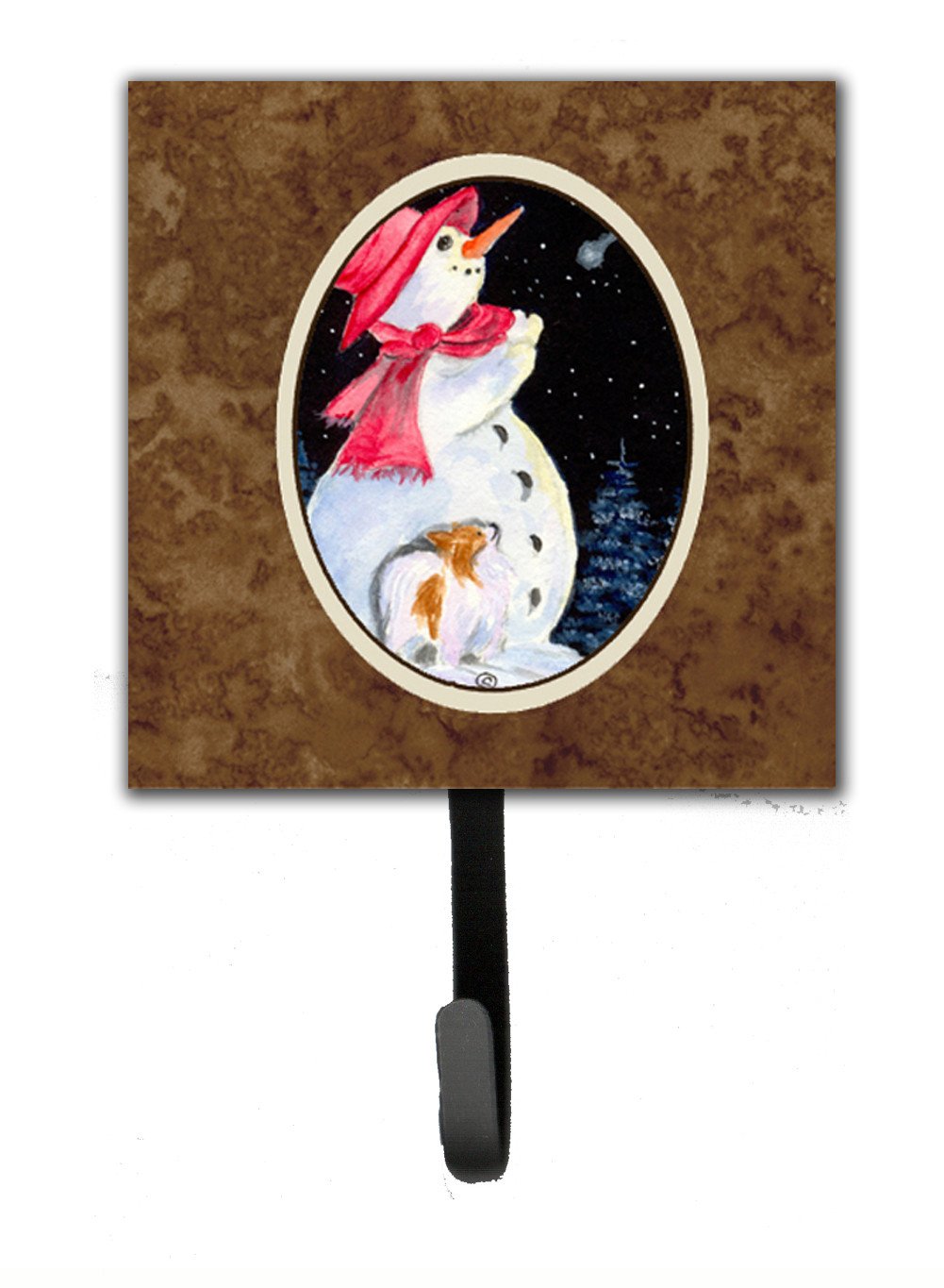 Snowman with Papillon Leash Holder or Key Hook by Caroline&#39;s Treasures