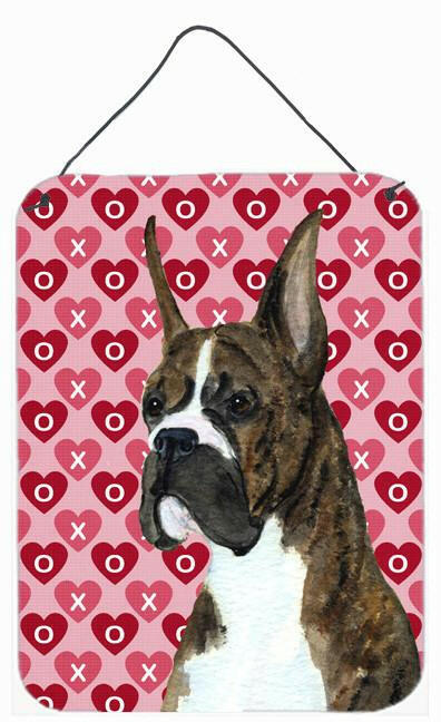 Boxer Hearts Love and Valentine&#39;s Day Portrait Wall or Door Hanging Prints by Caroline&#39;s Treasures