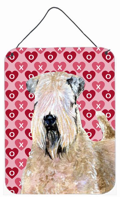 Wheaten Terrier Soft Coated Hearts Love Valentine&#39;s Day Wall Door Hanging Print by Caroline&#39;s Treasures