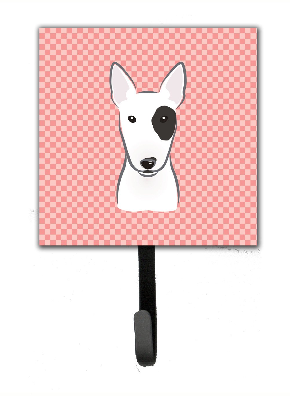 Checkerboard Pink Bull Terrier Leash or Key Holder BB1209SH4 by Caroline&#39;s Treasures