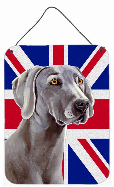 Weimaraner with English Union Jack British Flag Wall or Door Hanging Prints LH9493DS1216 by Caroline&#39;s Treasures