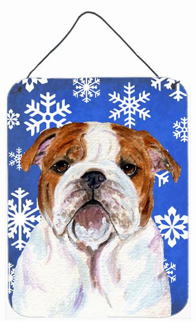 Bulldog English Winter Snowflakes Holiday Wall or Door Hanging Prints by Caroline&#39;s Treasures