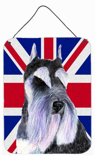 Schnauzer with English Union Jack British Flag Wall or Door Hanging Prints SS4919DS1216 by Caroline's Treasures