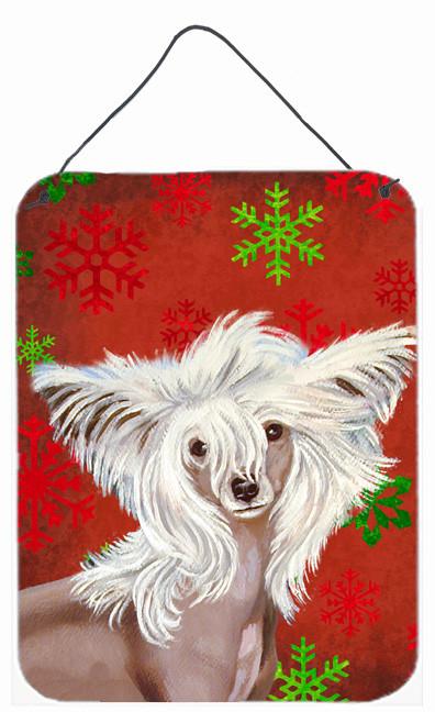 Chinese Crested Red Snowflakes Holiday Christmas Wall or Door Hanging Prints by Caroline&#39;s Treasures