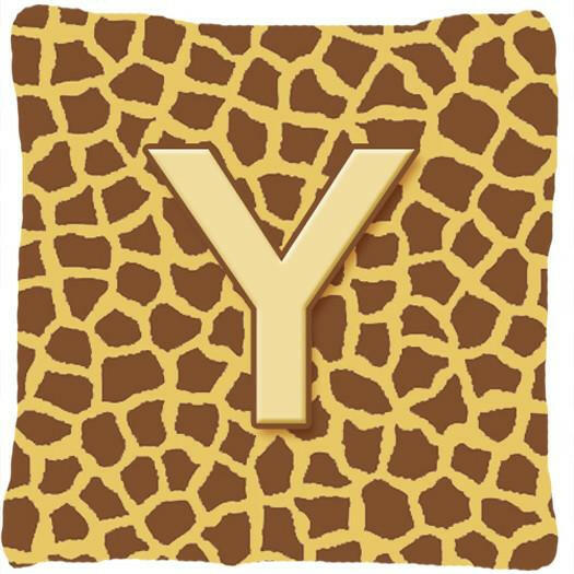 Monogram Initial Y Giraffe Decorative   Canvas Fabric Pillow CJ1025 - the-store.com