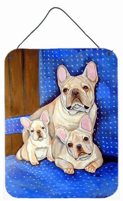White Frenchies in Momma&#39;s Chair French Bulldog Wall or Door Hanging Prints by Caroline&#39;s Treasures