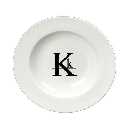 Letter K Initial Monogram Modern Round Ceramic White Soup Bowl CJ1056-K-SBW-825 by Caroline&#39;s Treasures