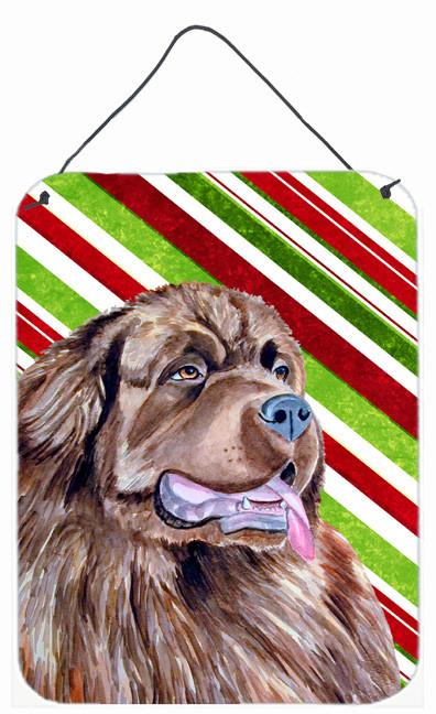Newfoundland Candy Cane Holiday Christmas Wall or Door Hanging Prints by Caroline&#39;s Treasures