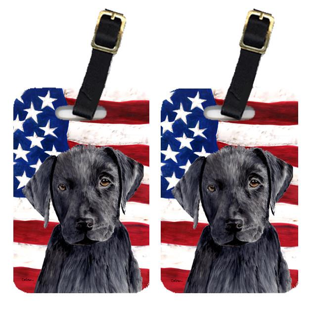 Pair of USA American Flag with Labrador Luggage Tags SC9012BT by Caroline&#39;s Treasures