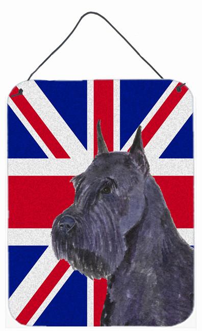 Schnauzer with English Union Jack British Flag Wall or Door Hanging Prints SS4965DS1216 by Caroline&#39;s Treasures
