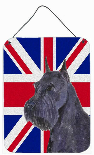 Schnauzer with English Union Jack British Flag Wall or Door Hanging Prints SS4965DS1216 by Caroline's Treasures