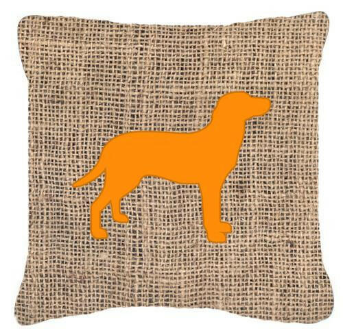 Labrador Burlap and Orange   Canvas Fabric Decorative Pillow BB1116 - the-store.com